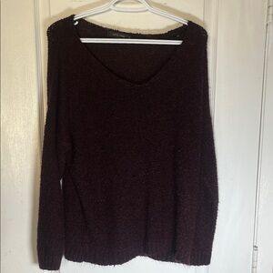 Love Tree Deep Burgundy V-Neck Sweater